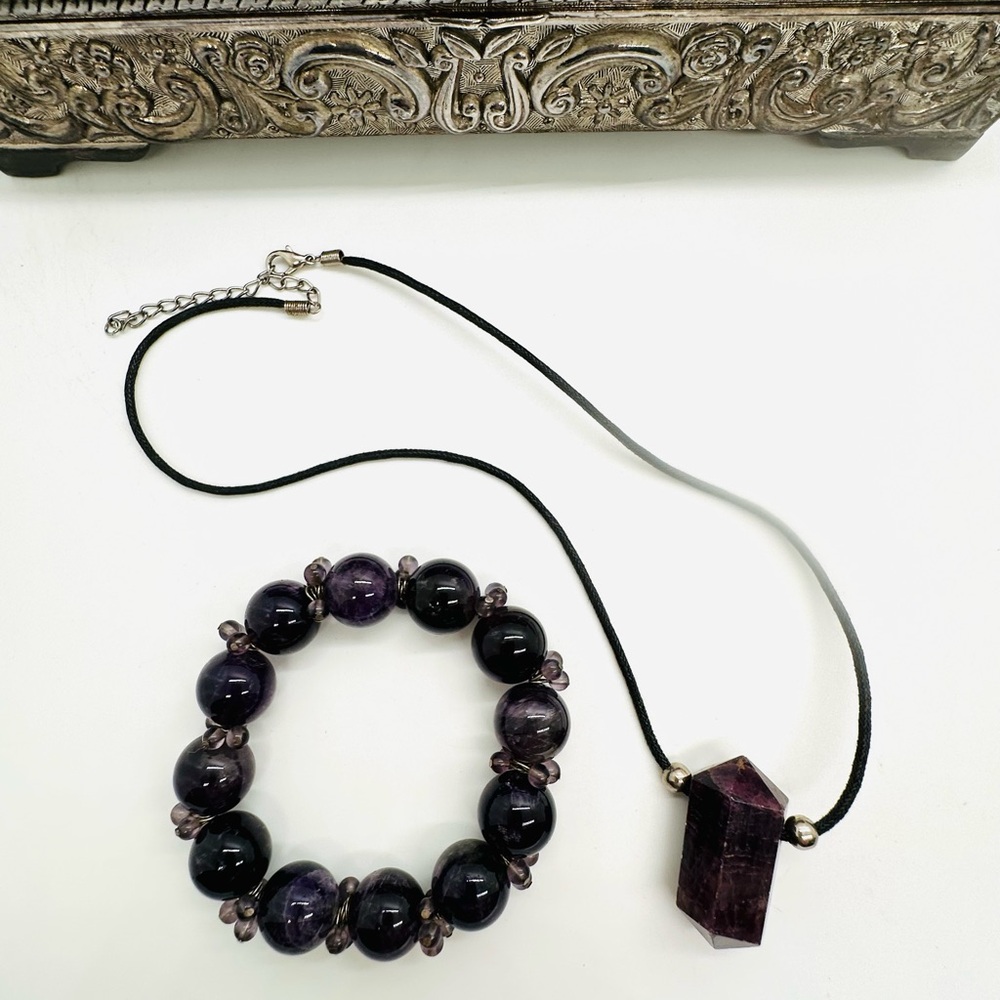 Vintage natural amethyst jewelry